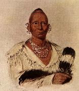 George Catlin Black hawk,Sac Chief oil